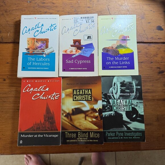 Agatha Christie Hercule Poirot Mystery Paperback Book Collection Lot of 6 - Picture 1 of 14